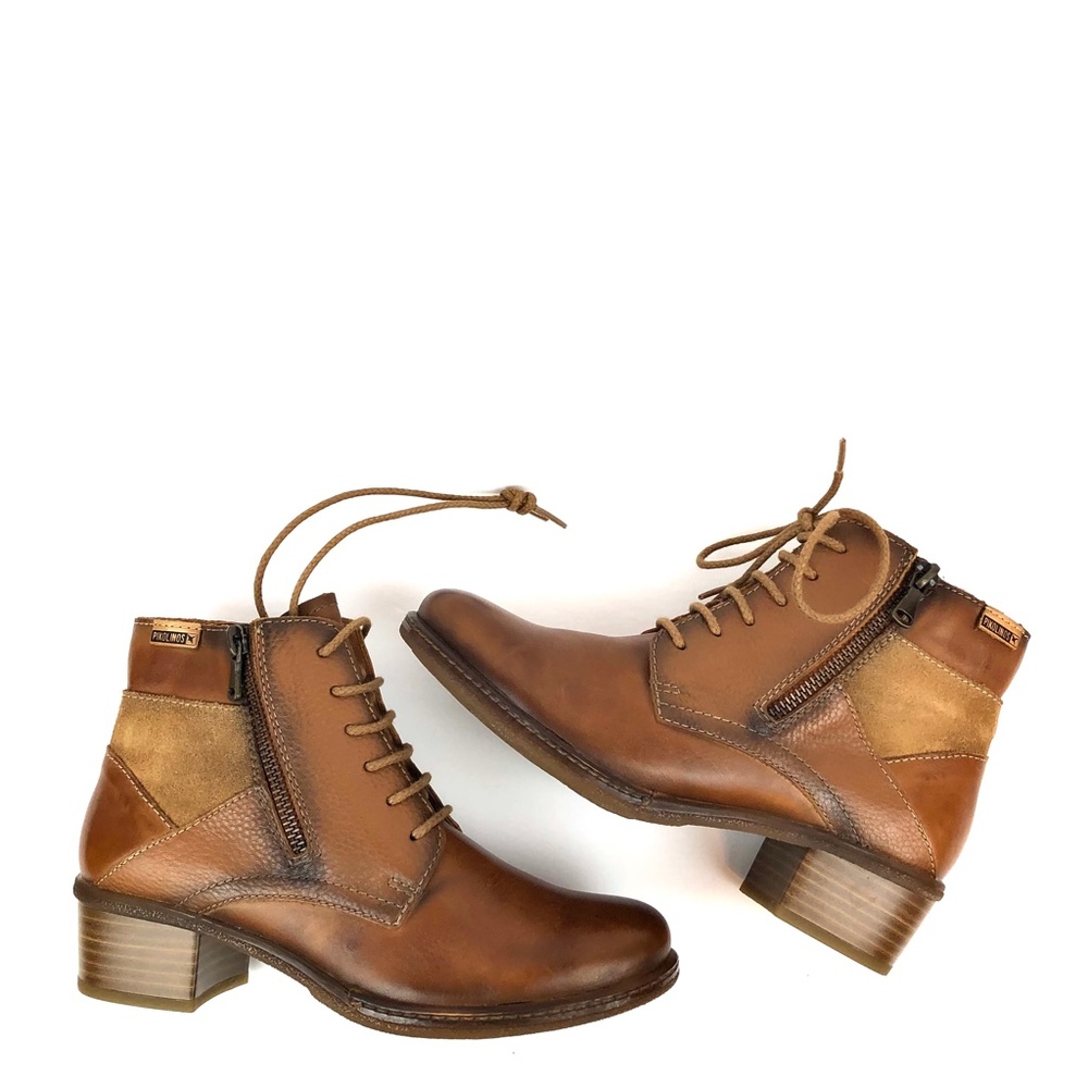 SOLD.        PIKOLINOS Zaragoza W9H-876 Leather Ankle Bootie - Brandy - Picture 6 of 13
